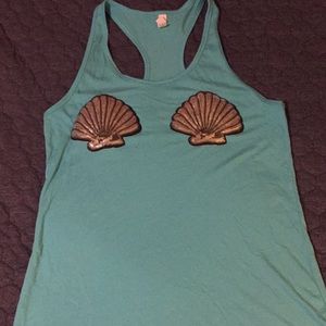 Mermaid shell detailed racer back tank